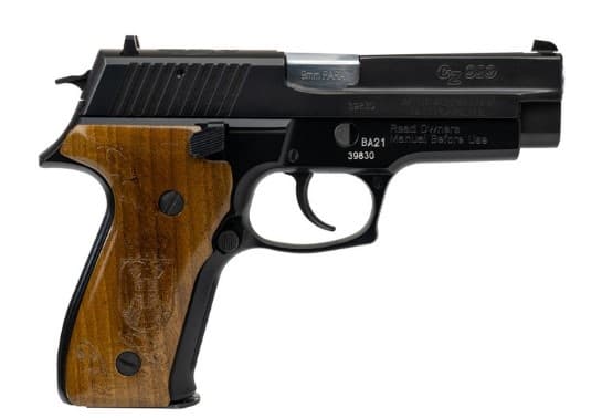 ZASTAVA CZ999 9MM HANGUN MACHINE ENGRAVED SERBIAN CREST ON THE SLIDE AND WALNUT GRIPS WALNUT BOX WITH SERBIAN CREST(2) 15RD MAGS 4.25IN CHROME BARREL CZ999SC