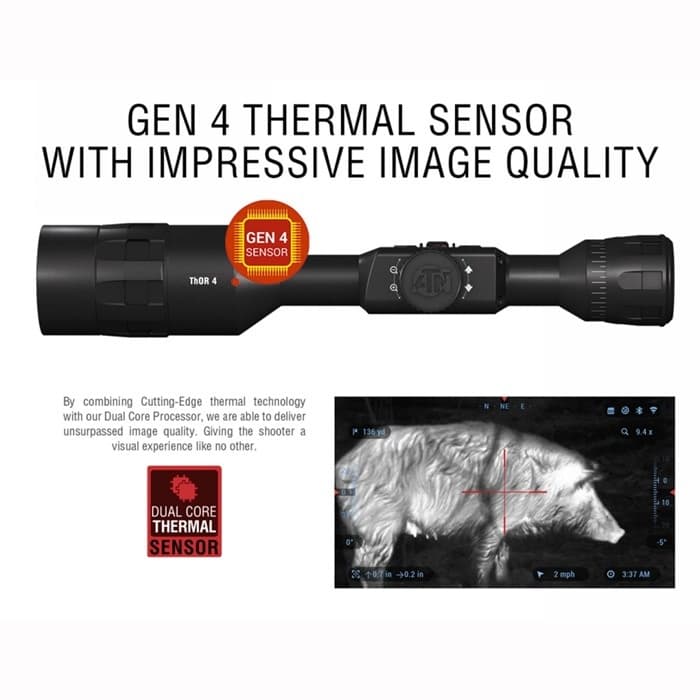 ATN TIWST4644A Thor 4 640 Thermal Rifle Scope Black...